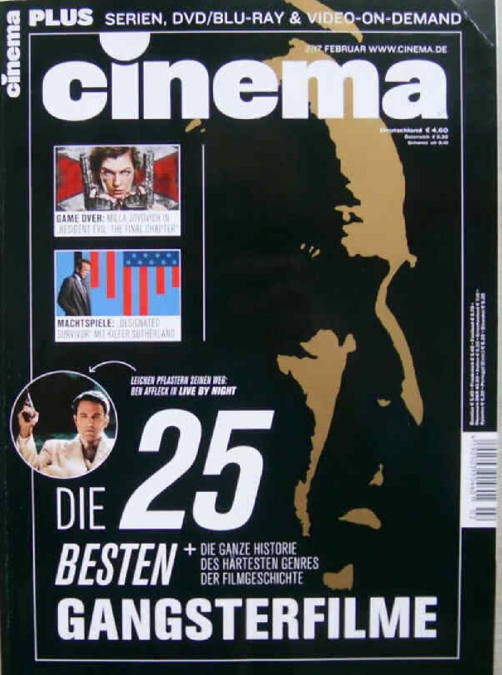 Cinema Magazin Deutschland 2017-02 Marlon Brando Ben Affleck Milla Jovovich