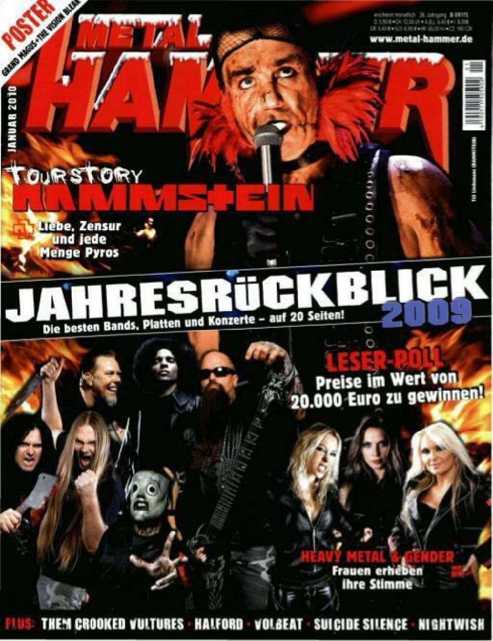 Metal Hammer Magazin Deutschland 2010-01 Slipknot Rammstein Volbeat Nightwish