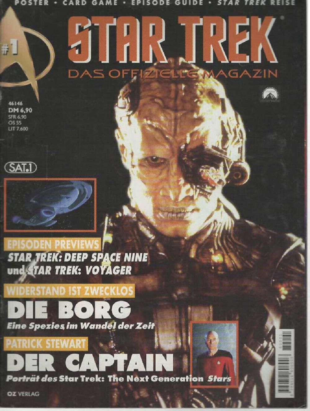 Star Trek Revista Alemania 1998 #1 Borg Patrick Stewart Edición original