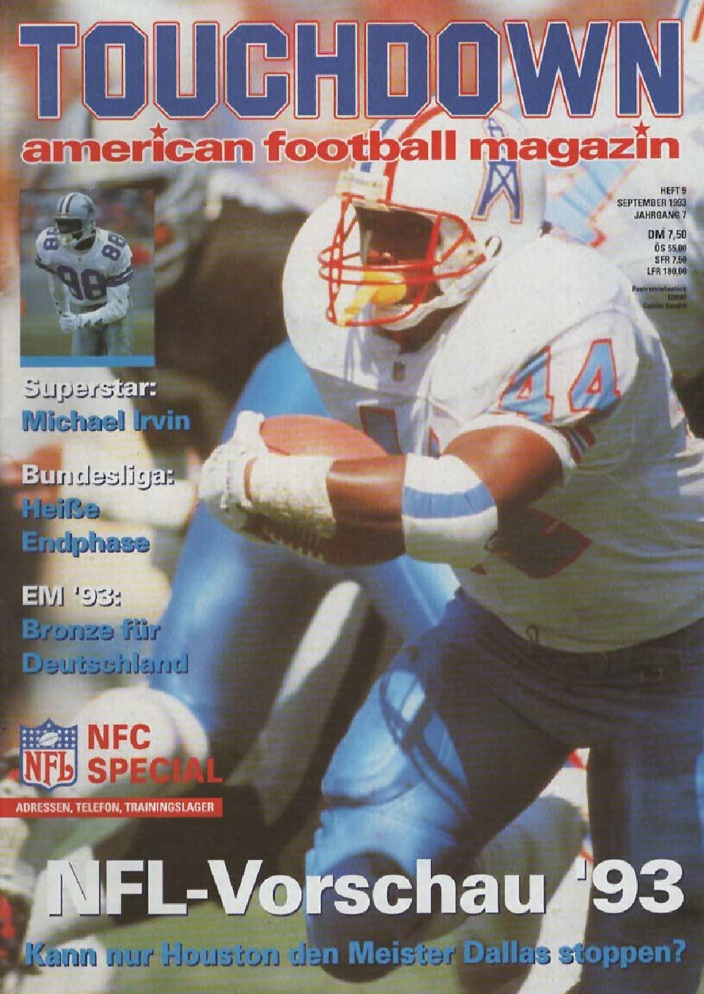 Touchdown Magazin Deutschland 1993-09 Lorenzo White Michael Irvin