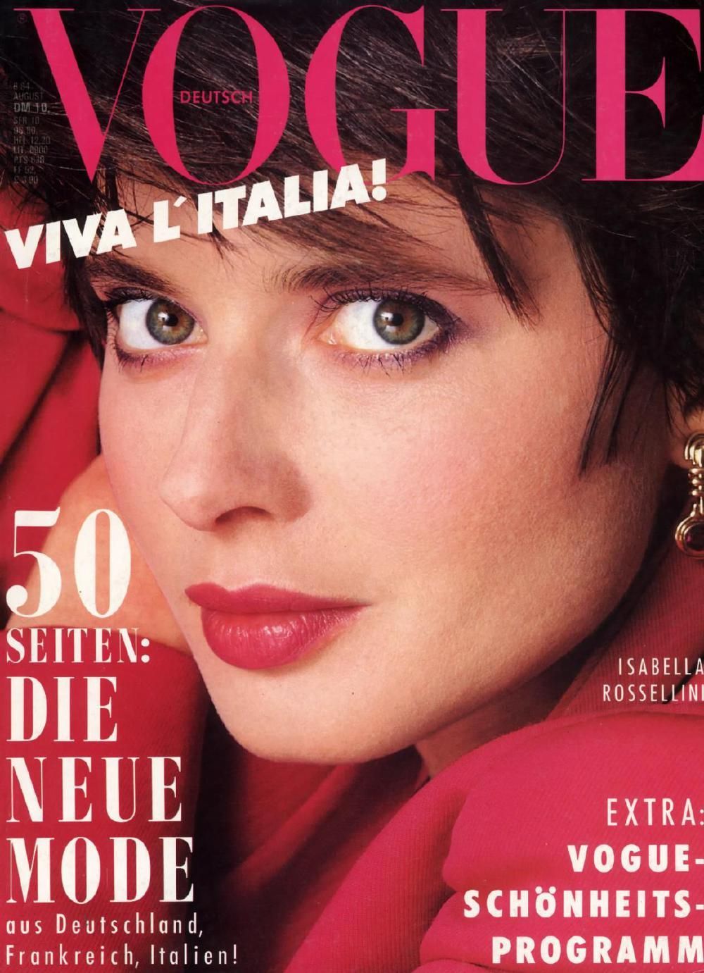 Vogue Magasin Tyskland 1984-08 Isabella Rossellini