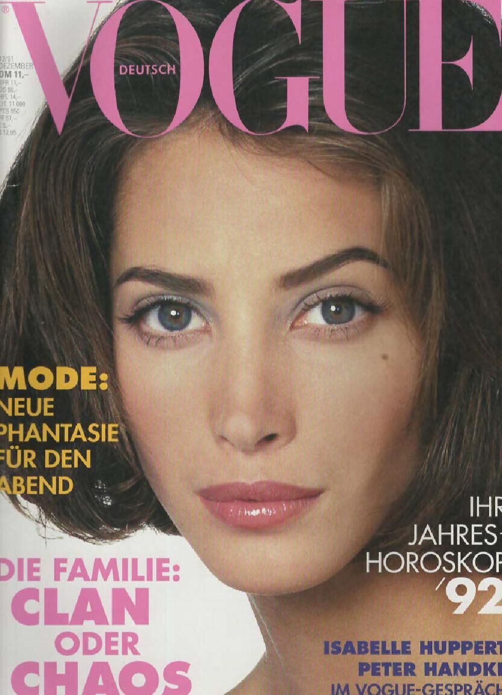 Vogue Magazin Deutschland 1991-12 Christy Turlington