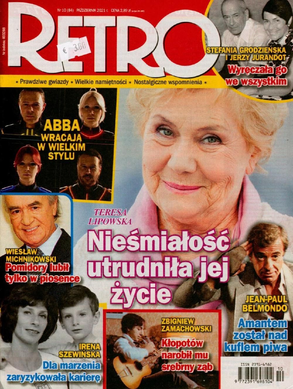 Retro Magazine Pologne 2021-10 Abba Jean Paul Belmondo Teresa Lipowska Édition originale