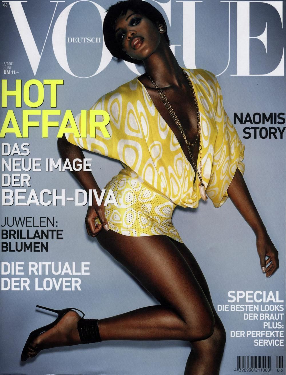 Vogue Magasin Tyskland 2001-06 Naomi Campbell Originaludgave