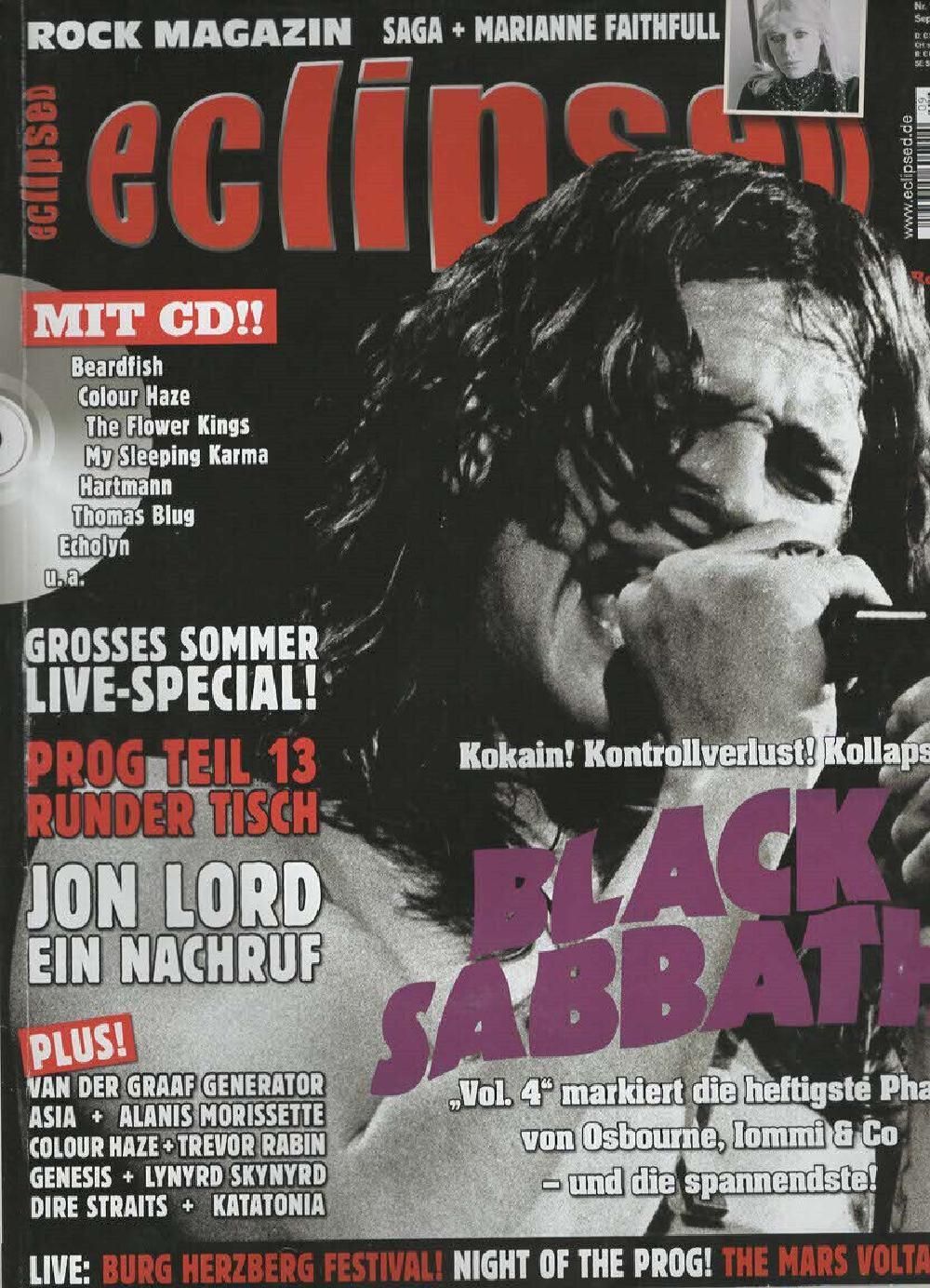 Eclipsed Magazin Deutschland 2012 #143 Black Sabbath Colour Haze Van Der Graaf Generator Saga