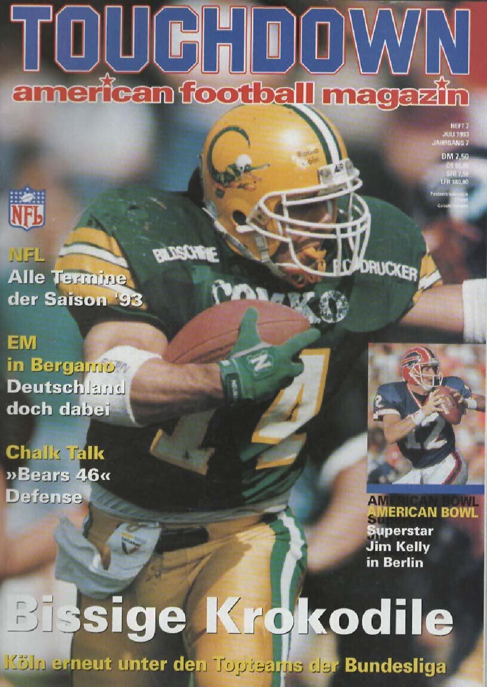 Touchdown Magazin Deutschland 1993-07 Jim Kelly Wrong Way Riegels