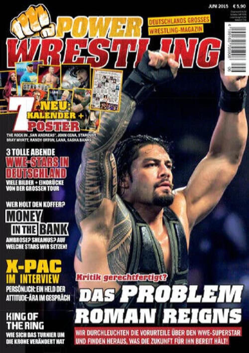 Power Wrestling Magasin Tyskland 2015-06 Roman Reigns X-Pac Originaludgave