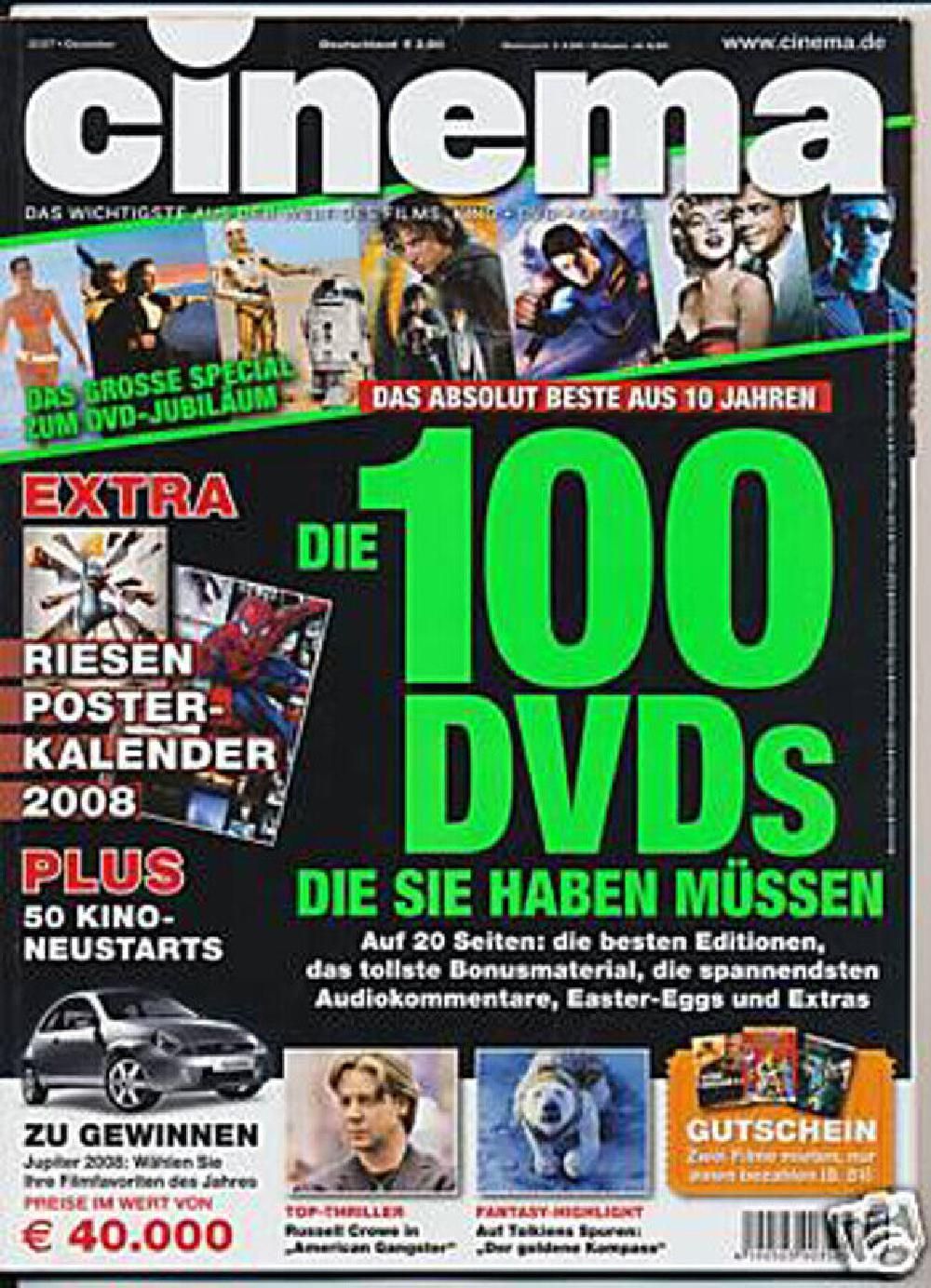 Cinema Magazin Deutschland 2007-12 Russell Crowe Marilyn Monroe
