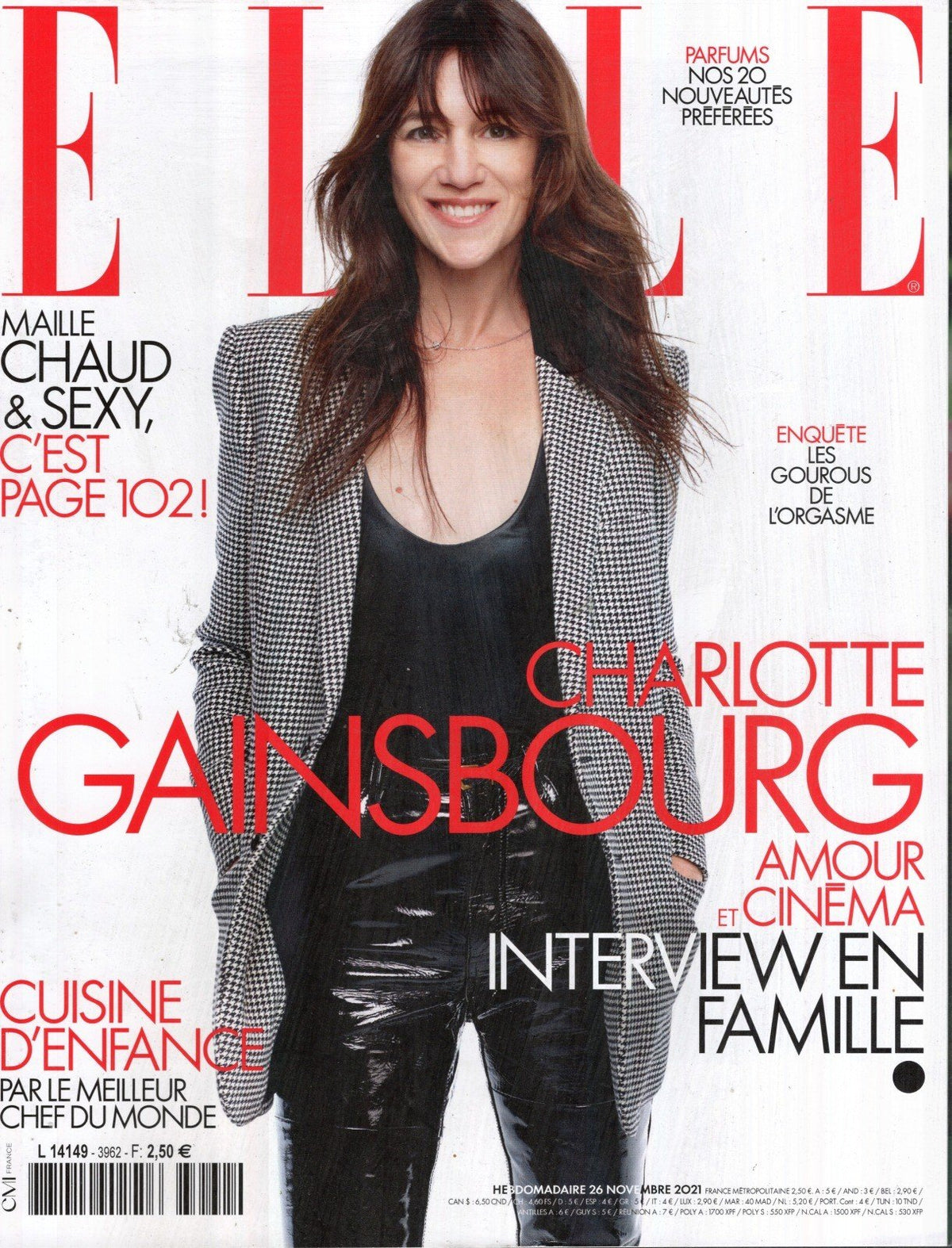 Elle Magasin Frankrig 2021 #3962 Charlotte Gainsbourg Originaludgave