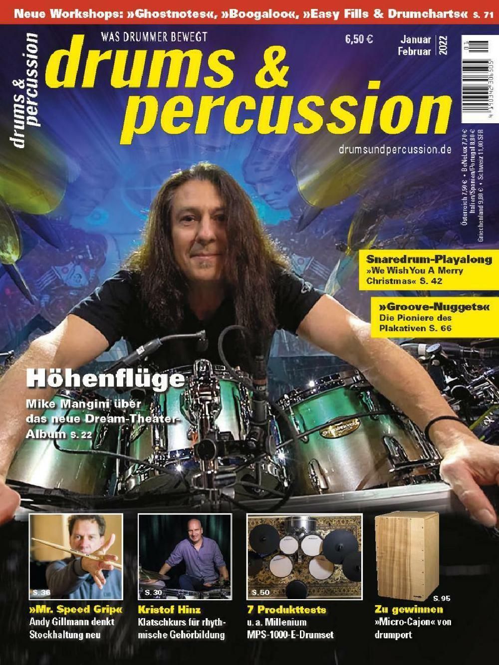Drums & Percussions Magasin Tyskland 2022-01+02 Mike Mangini Originaludgave