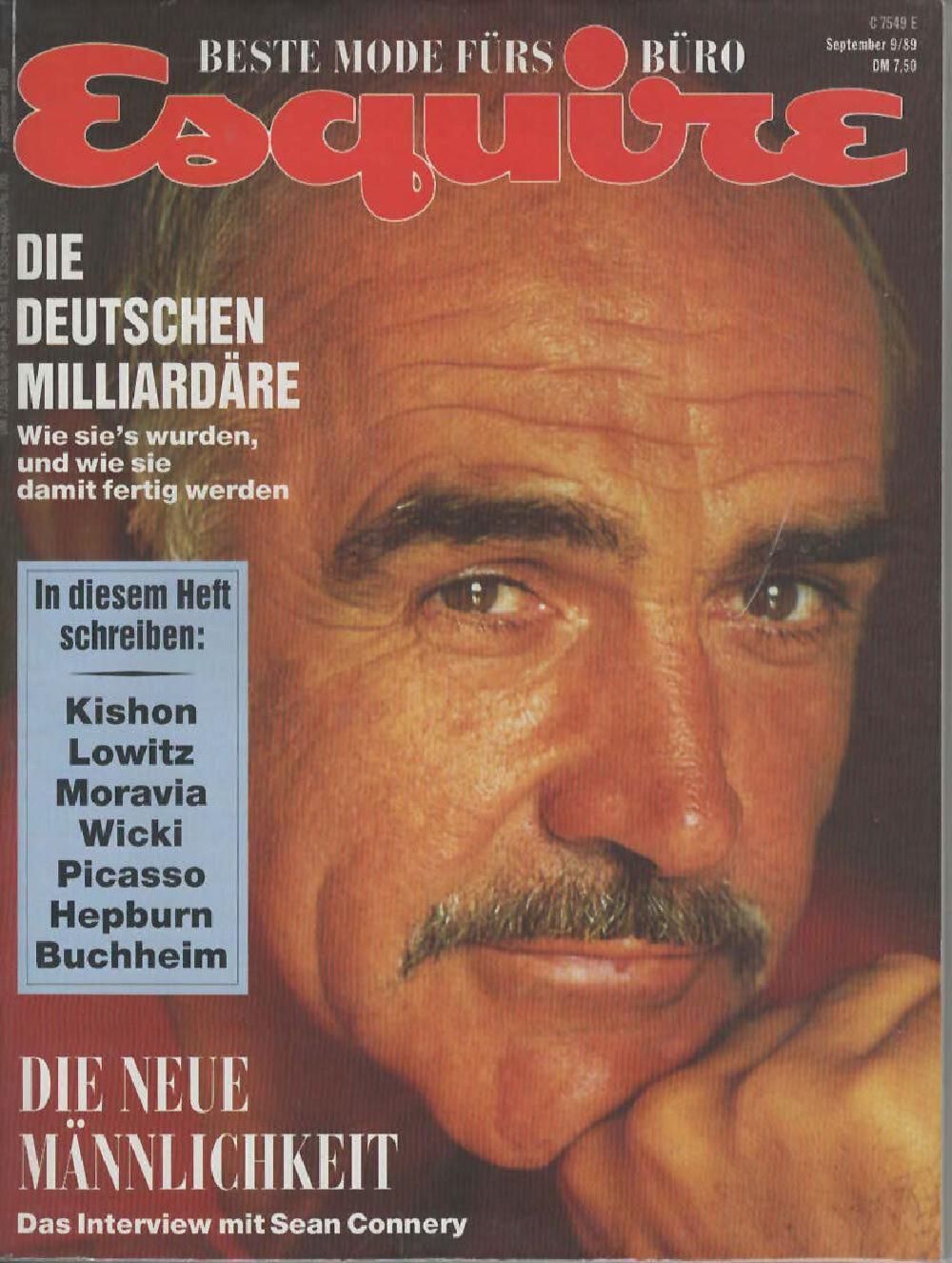 Esquire Magazin Deutschland 1989-09 Sean Connery