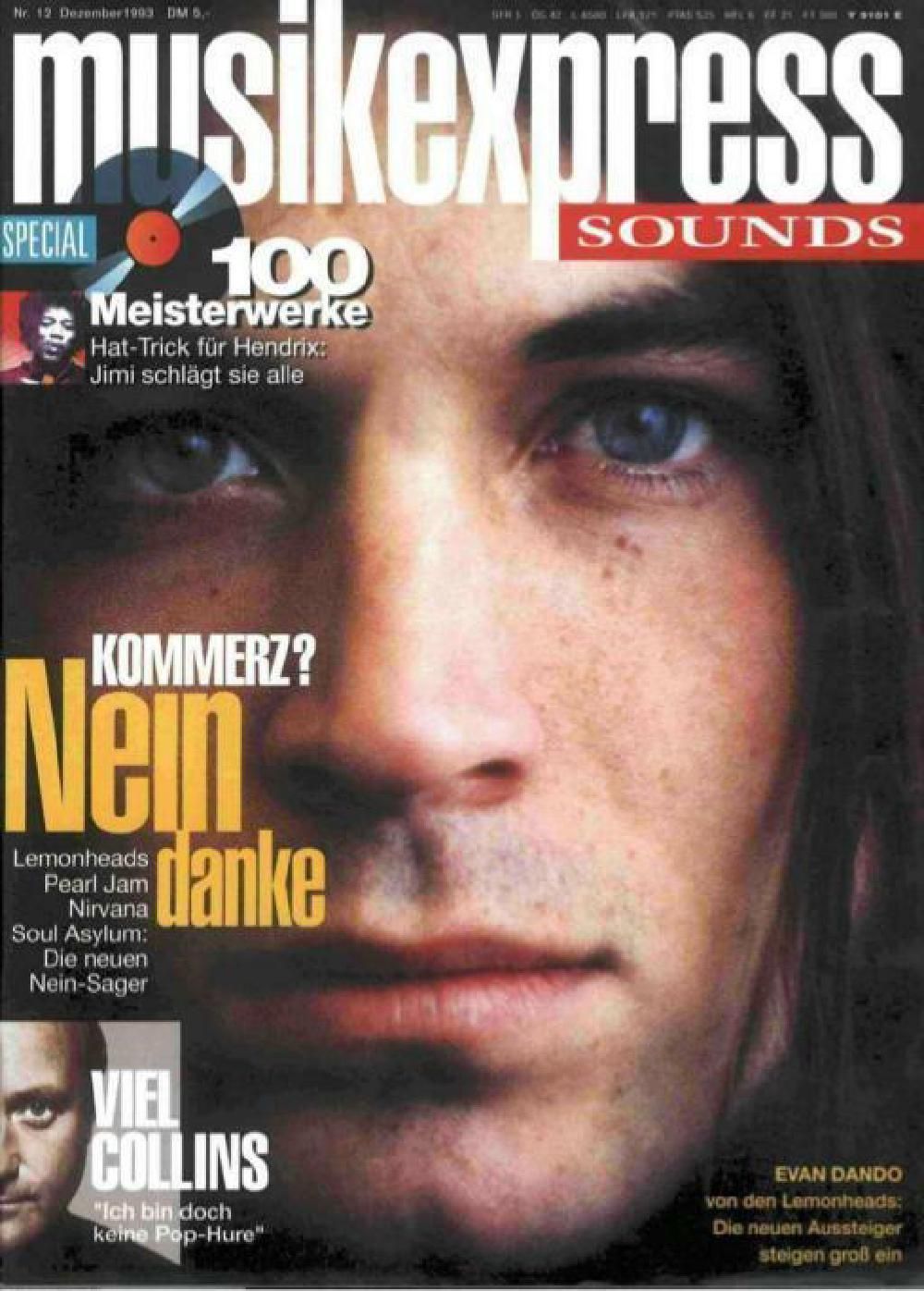 Musikexpress Magazin Deutschland 1993-12 Evan Dando Jimi Hendrix Phil Collins