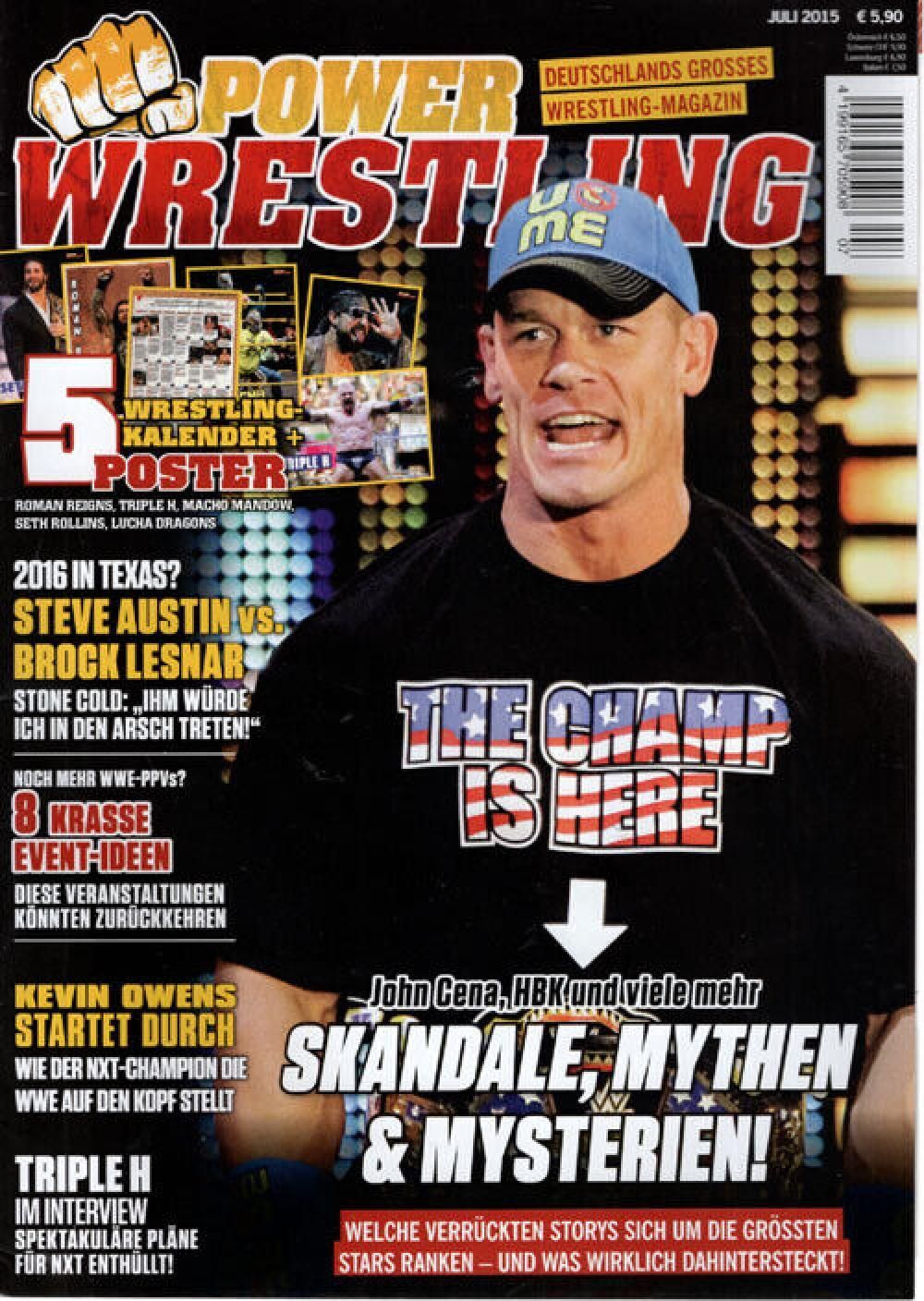 Power Wrestling Magazin Deutschland 2015-07 John Cena Steve Austin Brock Lesnar