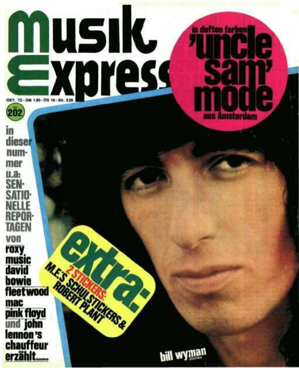 Musikexpress Magasin Tyskland 1972-10 – Bill Wyman – Originaludgave