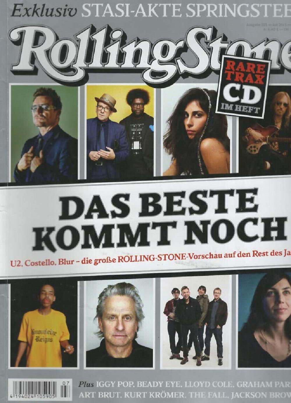 Rolling Stone Magazin Deutschland 2013 #225 U2 Elvis Costello Lloyd Cole Art Brut U2