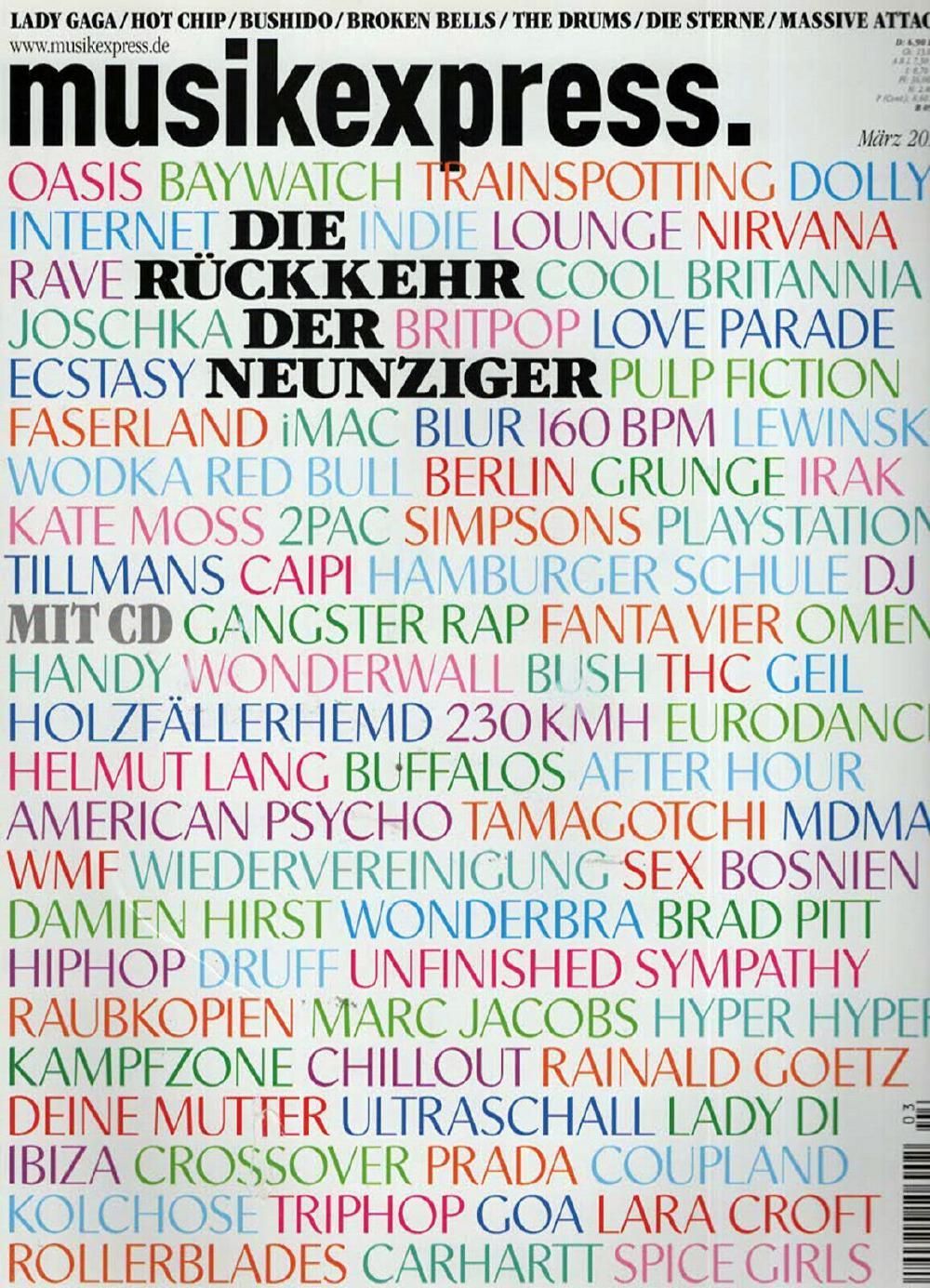 Musikexpress Magazin Deutschland 2010-03 Hot Chip Lady Gaga Broken Bells