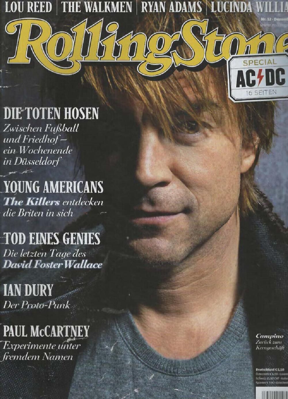 Rolling Stone Magazin Deutschland 2008-12 Toten Hosen The Killers David Foster Wallace