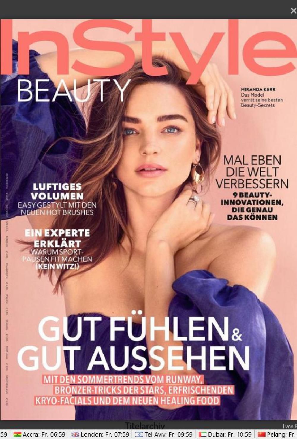 InStyle Beauty Magasin Tyskland 2022 Miranda Kerr Originaludgave