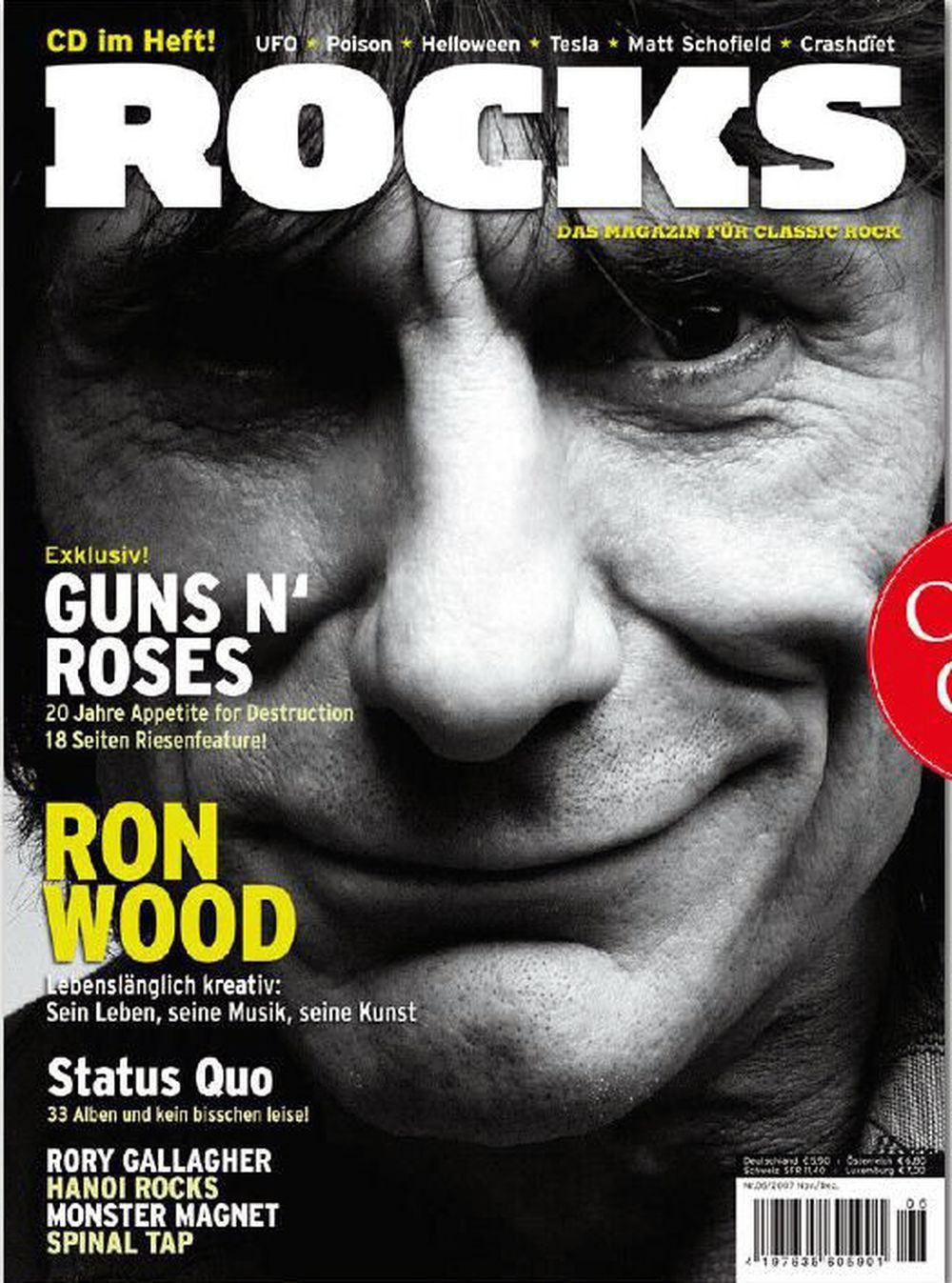 Rocks Magasin Tyskland 2007 #1 Ron Wood Guns N' Roses Rory Gallagher Status Quo Originaludgave
