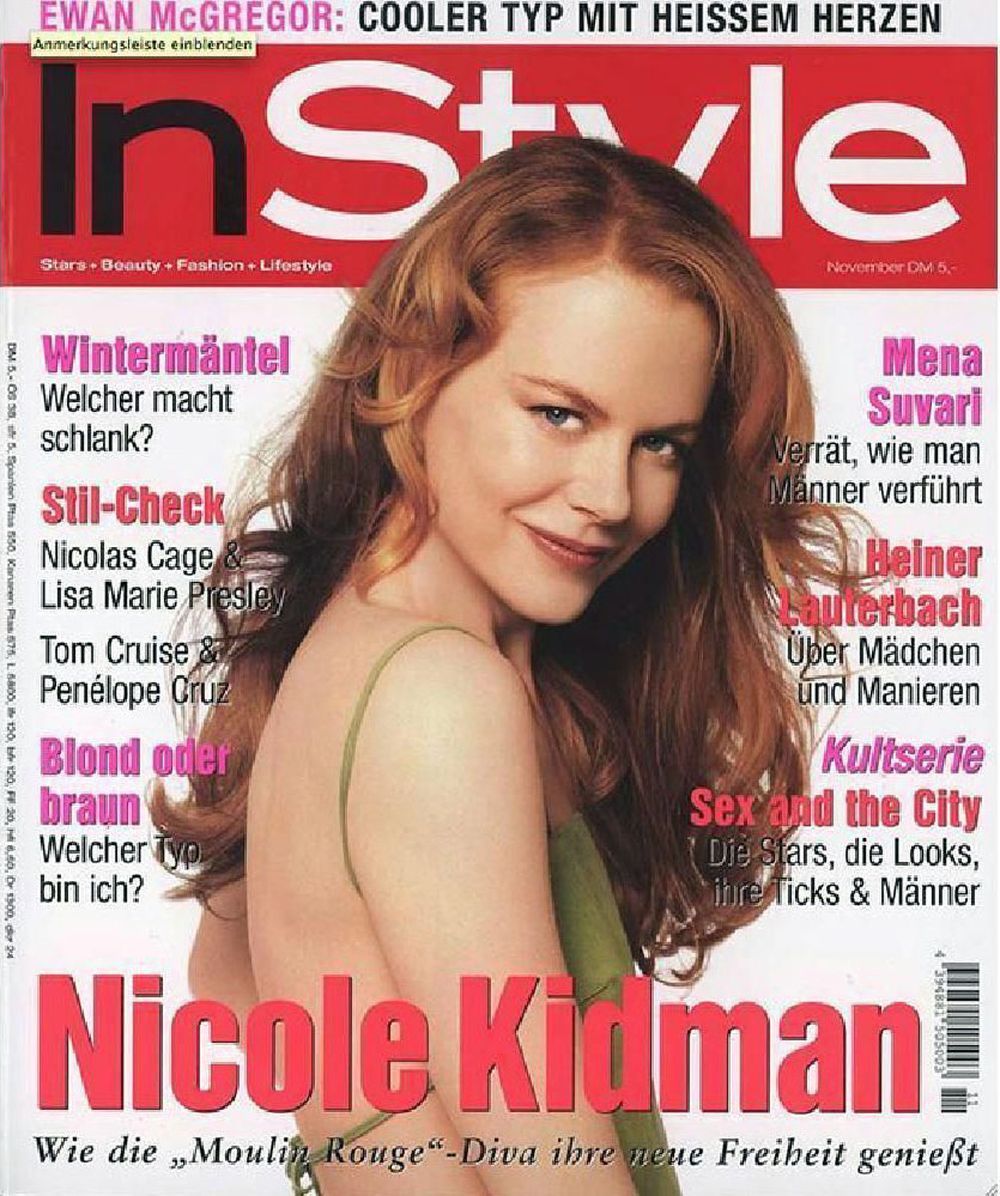 InStyle Magazine Germany 2001-11 Nicole Kidman Original Print Issue