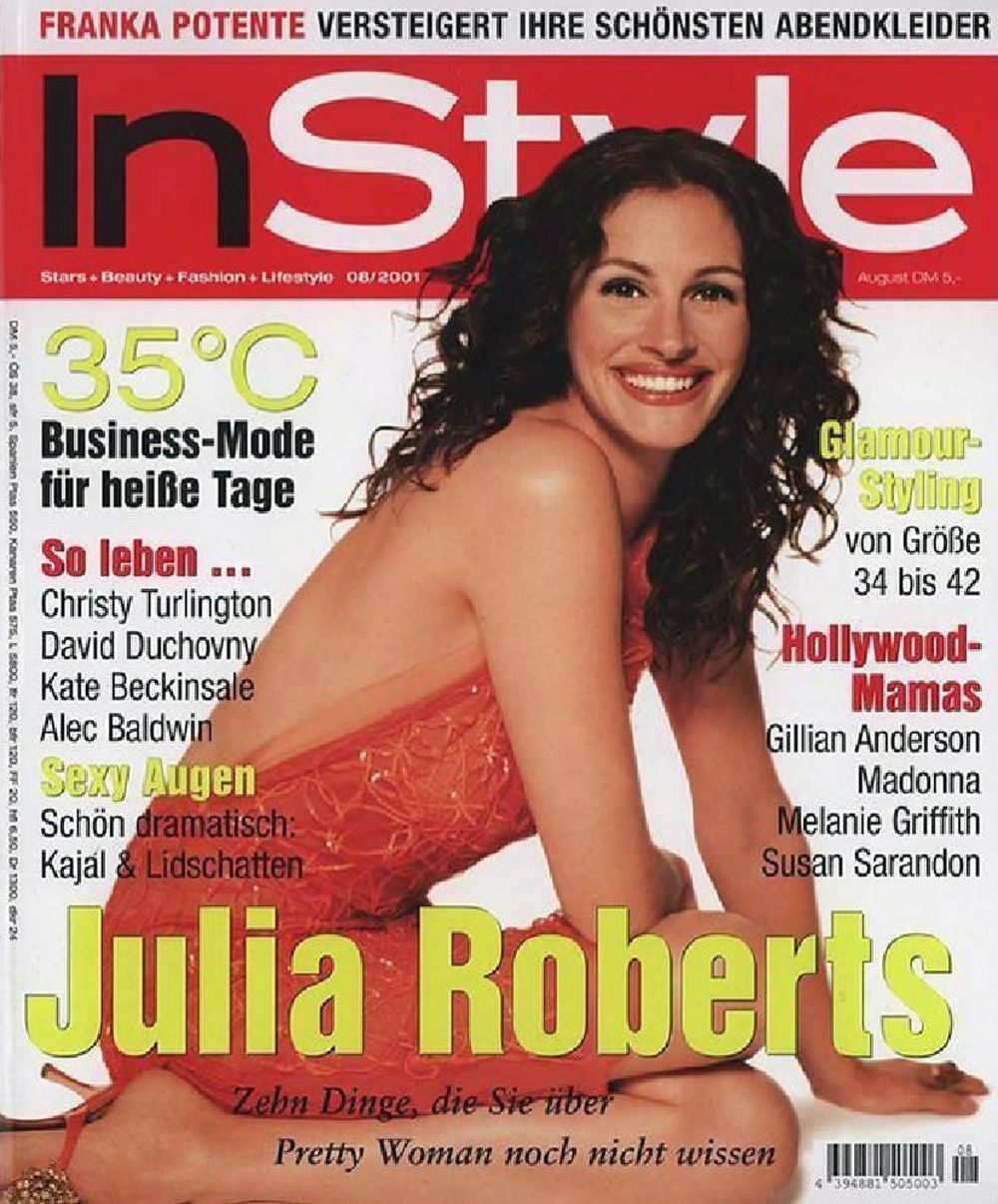 InStyle Tijdschrift Duitsland 2001-08 Julia Roberts Originele uitgave