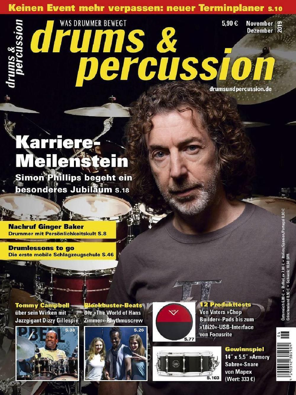 Drums & Percussions Magazin Deutschland 2019-11+12 Tommy Campbell Simon Phillips Ginger Baker