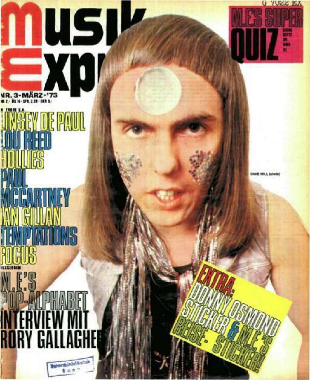 Musikexpress Magasin Tyskland 1973-03 Dave Hill Originaludgave