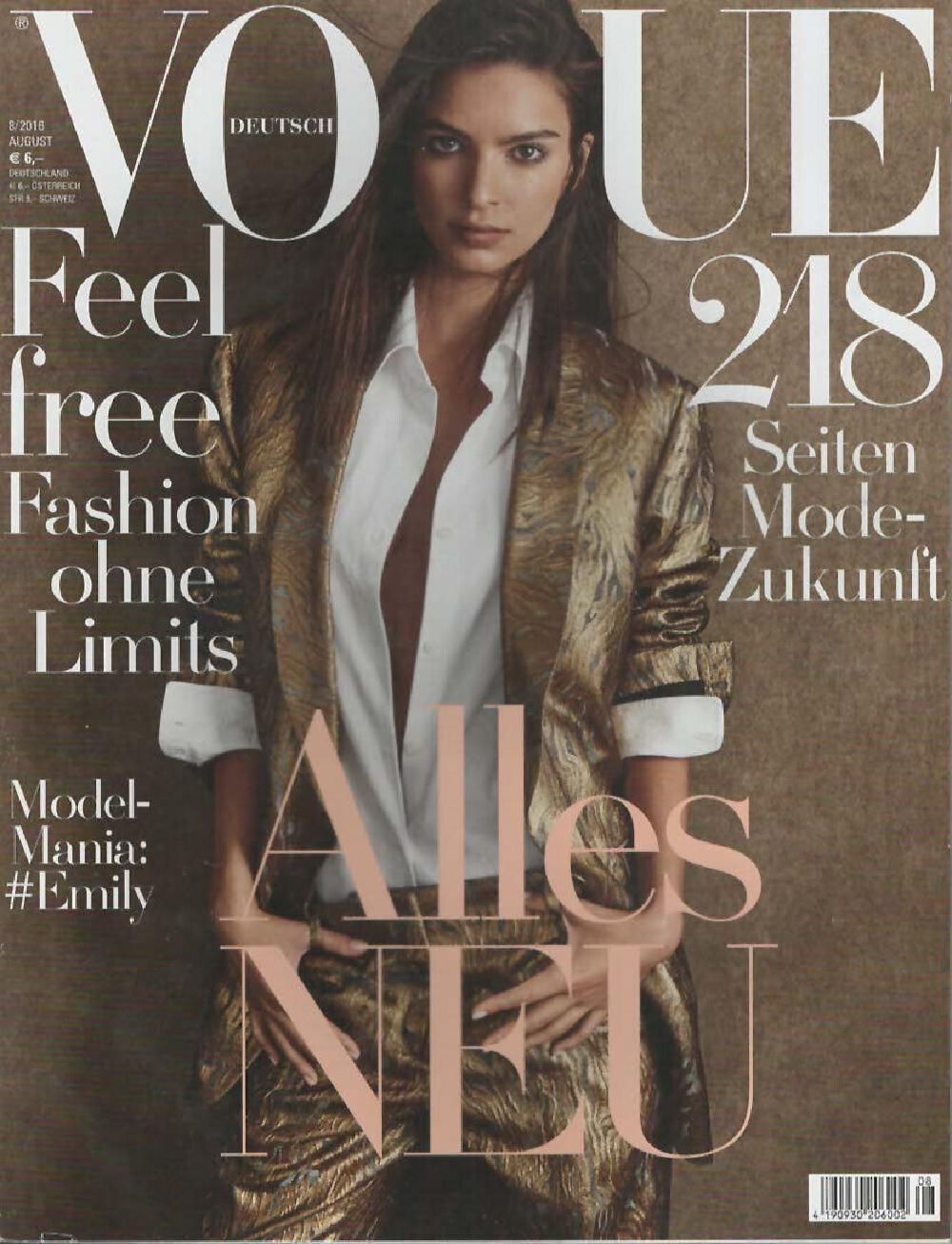 Vogue Magazin Deutschland 2016-08 Emily Ratajkowski