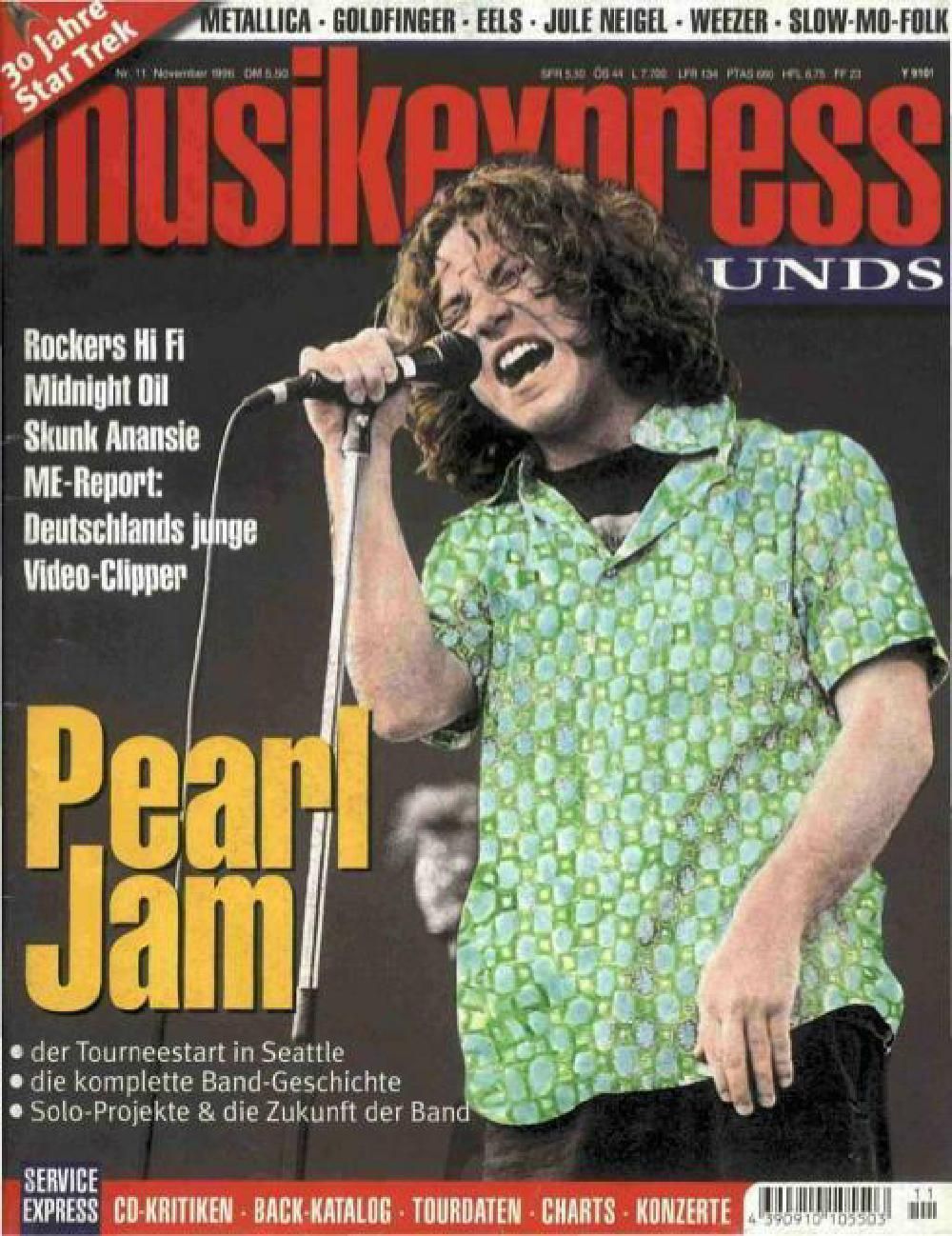 Musikexpress Magazin Deutschland 1996-11 Pearl Jam Midnight Oil Skunk Anansie