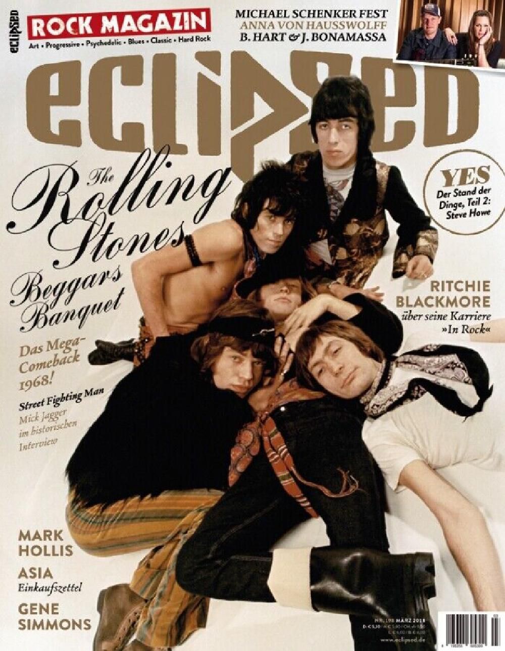 Eclipsed Magasin Tyskland 2018 #198 Rolling Stones Yes Blackmore Originaludgave