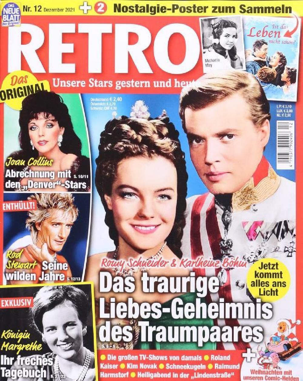 Retro Magazin Deutschland 2021-12 Rod Stewart Joan Collins Poster James Stewart Romy Schneider
