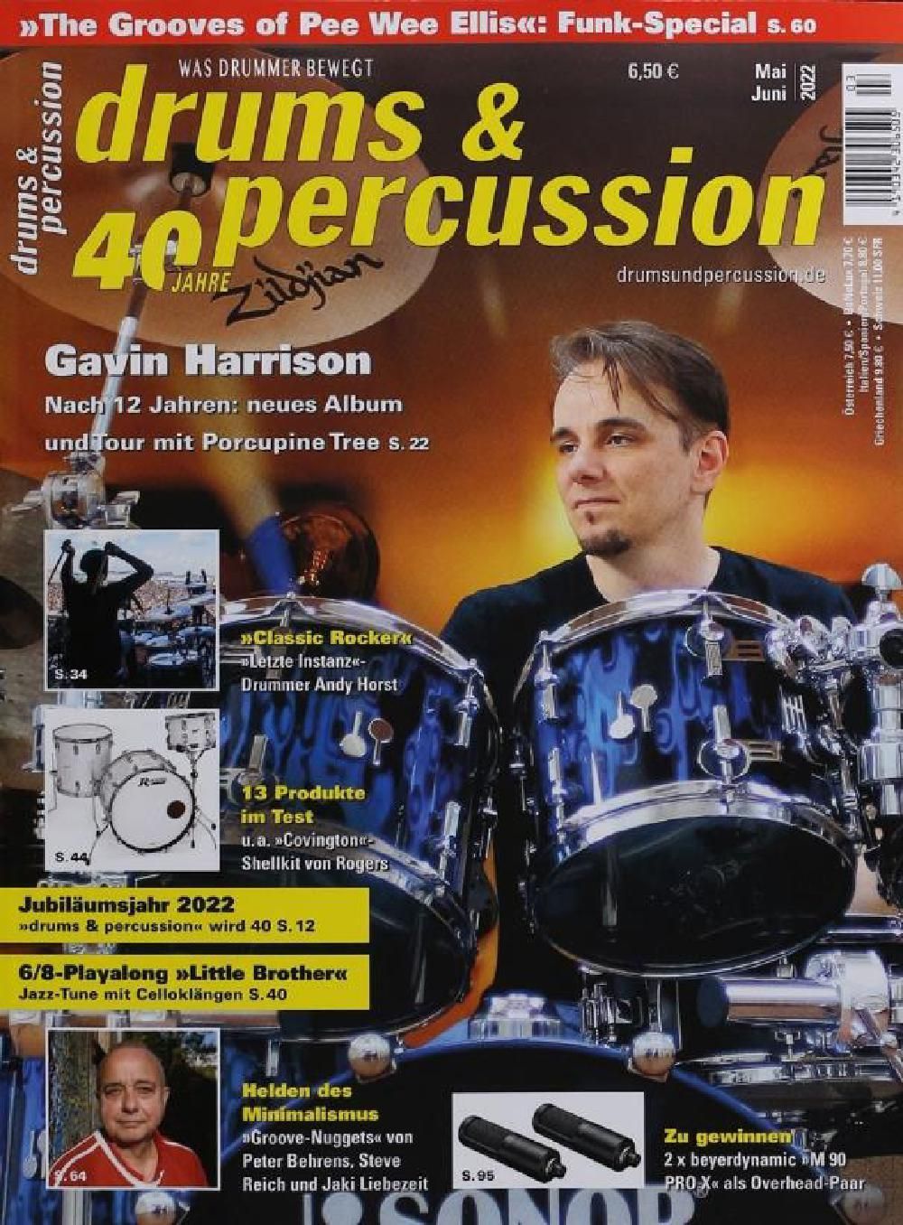 Drums & Percussions Magazine Germany 2022-05+06 Gavin Harrison Pee Wee Ellis Original Print Issue