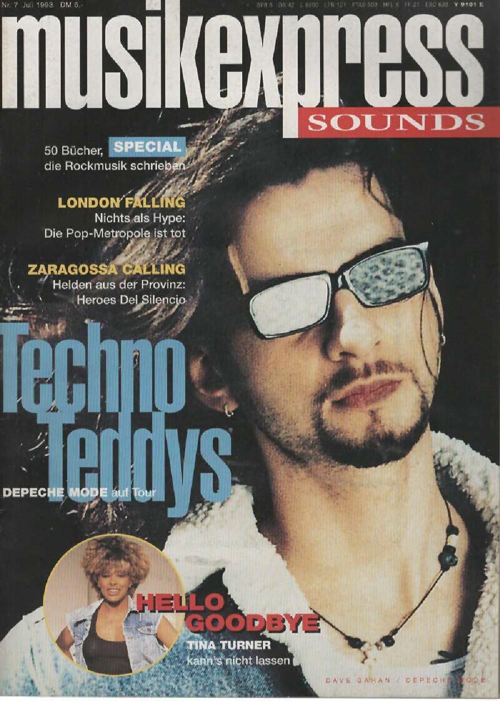 Musikexpress Magazin Deutschland 1993-07 Depeche Mode Tina Turner Dave Gahan