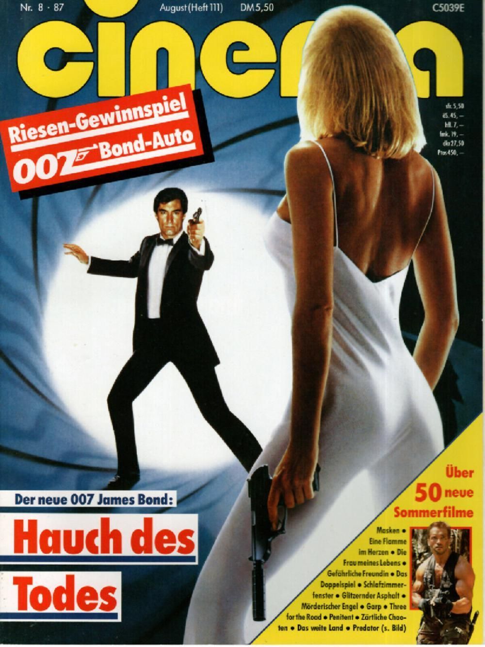 Cinema Magazin Deutschland 1987-08 Timothy Dalton Arnold Schwarzenegger