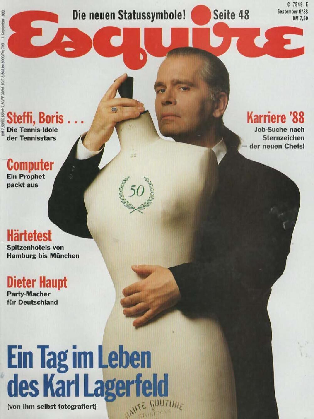 Esquire Magazine Germany 1988-09 Karl Lagerfeld Original Print Issue