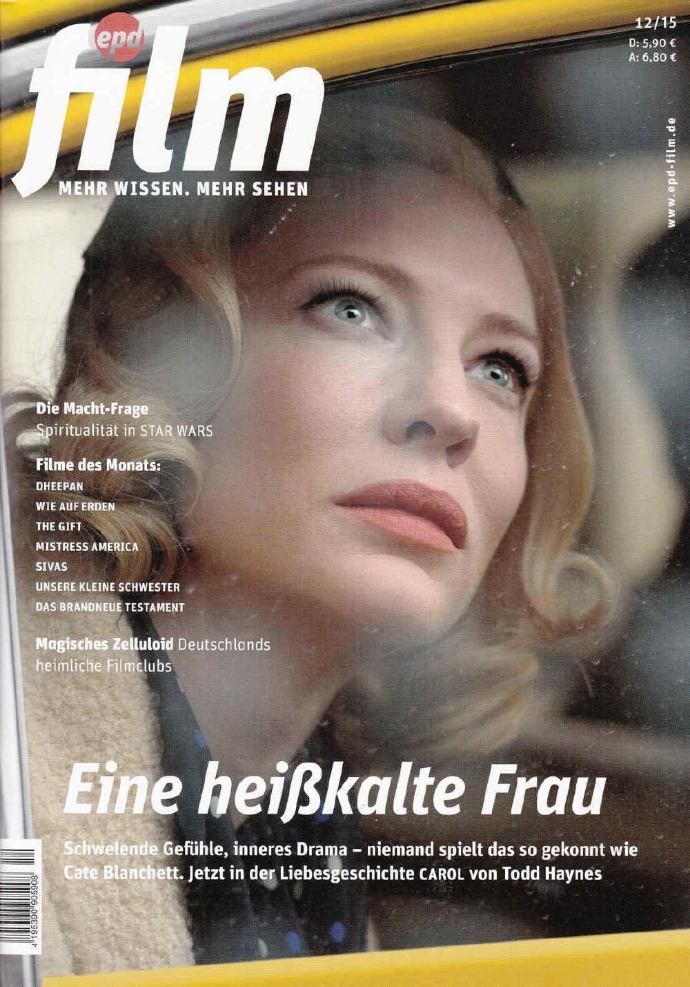 EPD Film Magazin Deutschland 2015-12 Cate Blanchett Todd Haynes