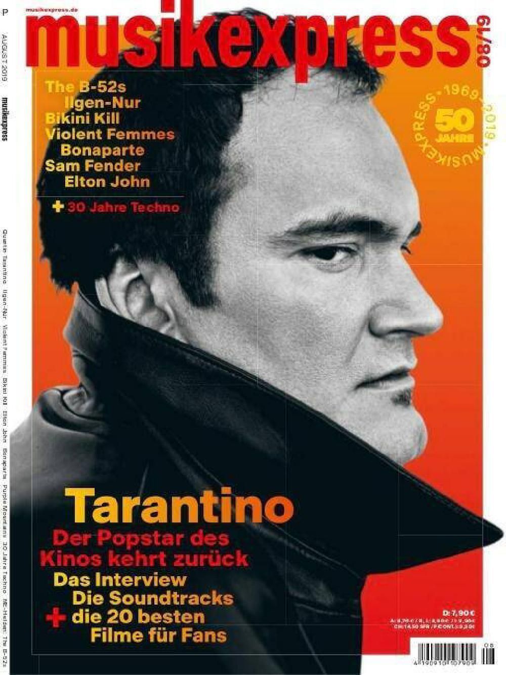 Musikexpress Magazin Deutschland 2019-08 Quentin Tarantino Elton John Sam Fender Bikini Kill