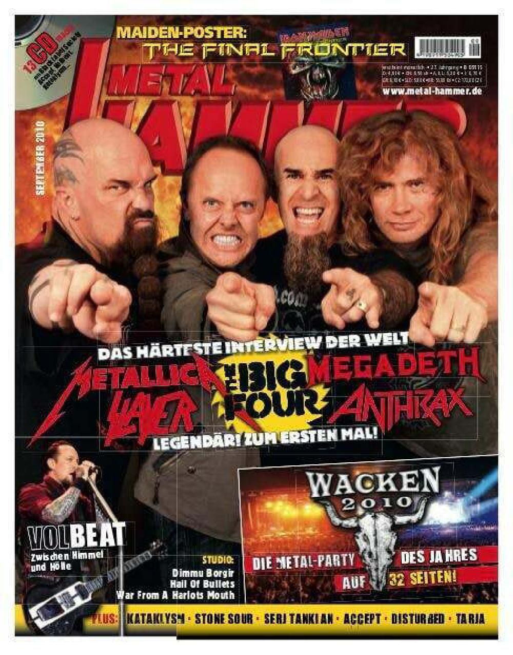 Metal Hammer Tijdschrift Duitsland 2010-09 – Metallica Slayer Megadeth Anthrax – Originele uitgave