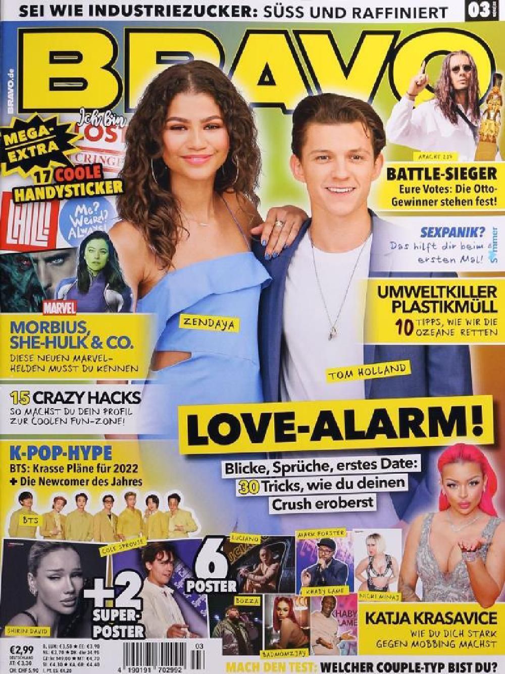 Bravo Magazin Deutschland 2022-03 Zendaya Tom Holland BTS