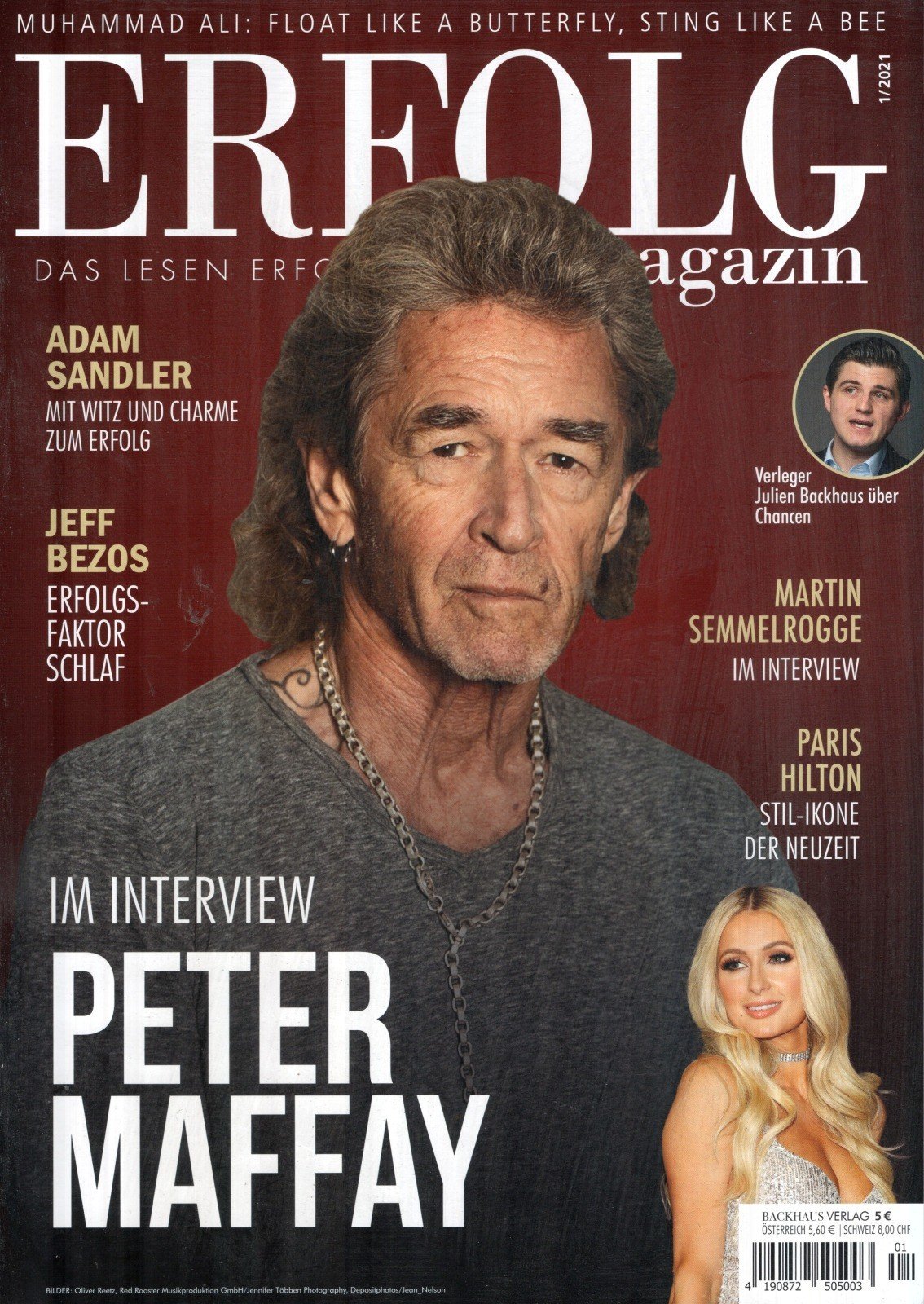 Erfolg Magazin Deutschland 2021-01 Peter Maffay Muhammad Ali Paris Hilton Adam Sandler