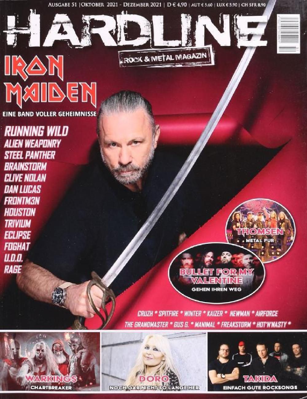 Hardline Magazin Deutschland 2021 #51 Iron Maiden Bullet For My Valentine Bruce Dickinson