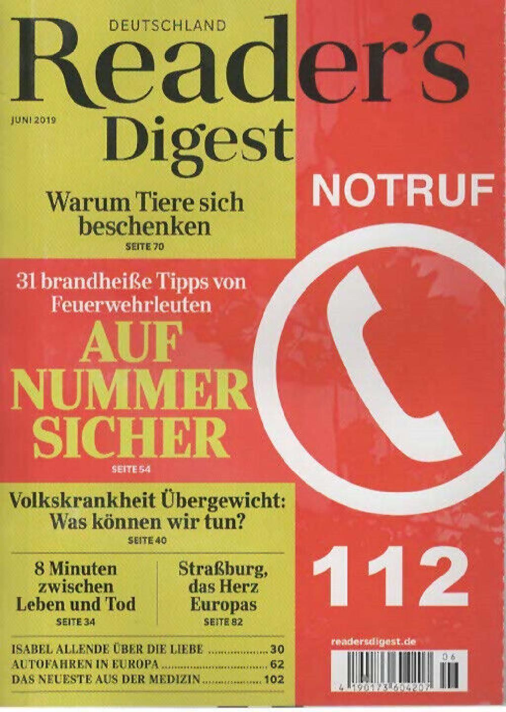 Readers Digest Magazin Deutschland 2019-06 Isabell Allende