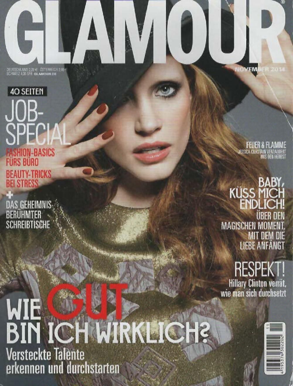 Glamour Magazin Deutschland 2014-11 Jessica Chastain