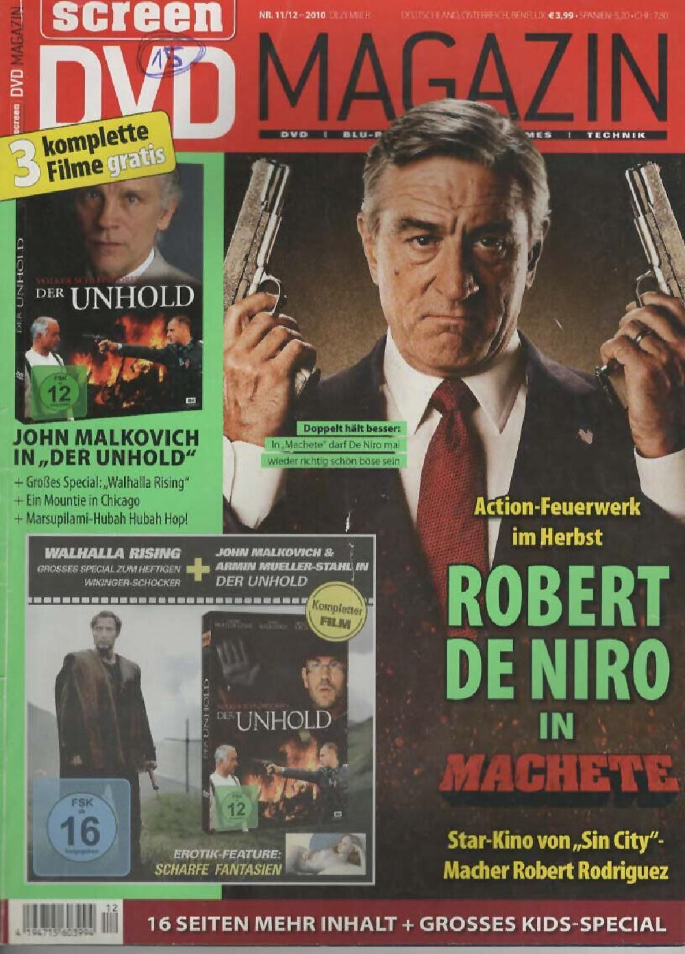 Screen Rivista Germania 2010-11-12 Robert DeNiro ACCEPTABLE