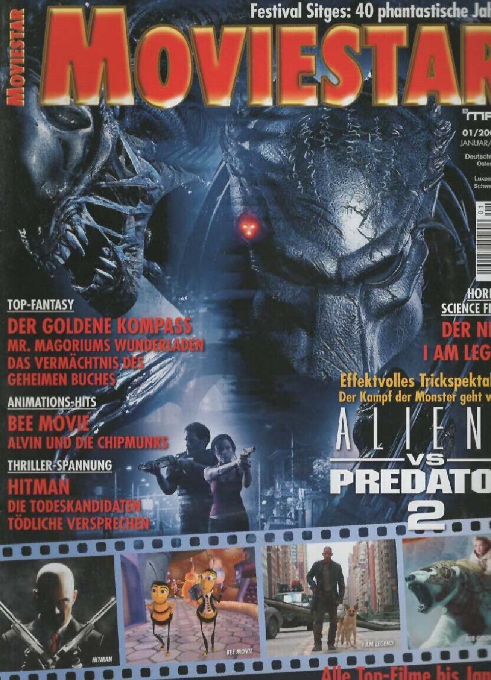 Moviestar Magasin Tyskland 2008 #107 Alien Predator Originaludgave