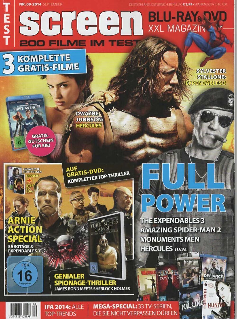 Screen Magazin Deutschland 2014-09 Dwayne Johnson Sylvester Stallone