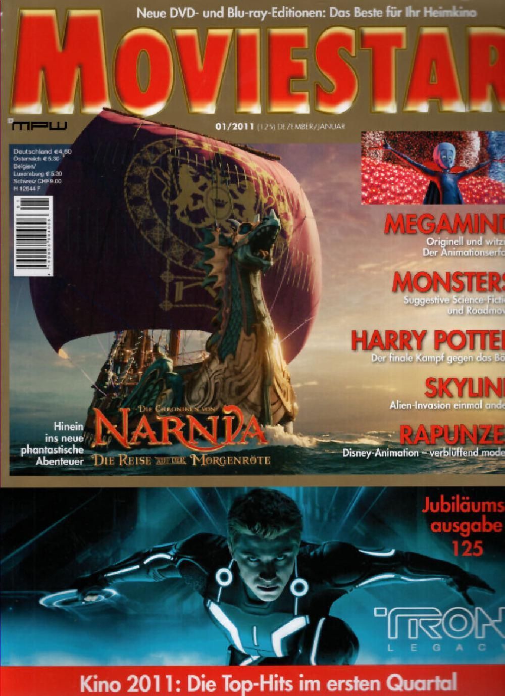 Moviestar Magazin Deutschland 2011 #125 Narnia Tron Megamind