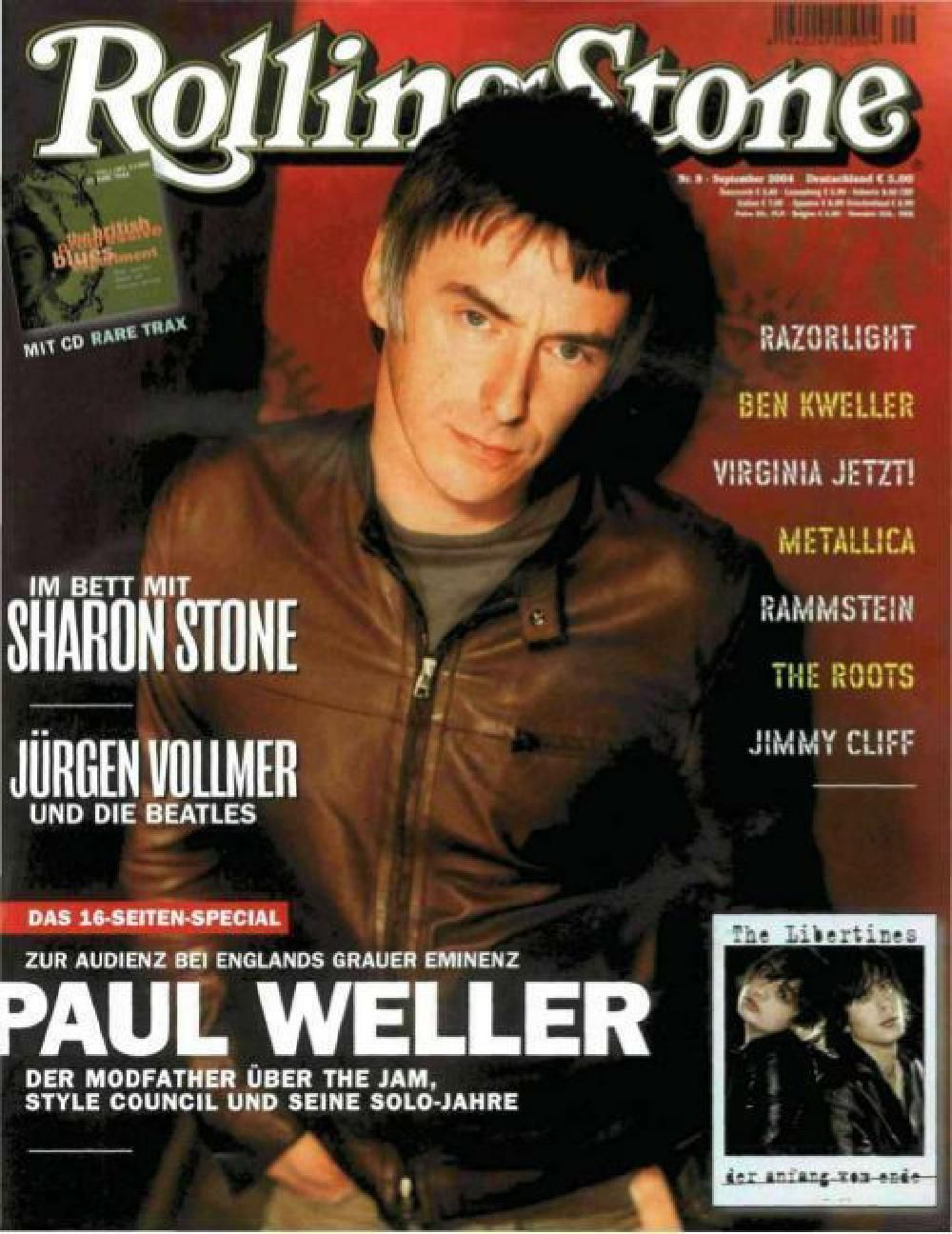 Rolling Stone Magazin Deutschland 2004-09 Paul Weller Sharon Stone The Libertines