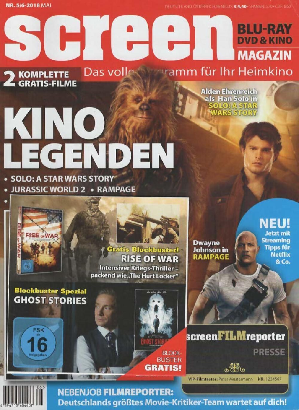 Screen Magazin Deutschland 2018-05+06 Alden Ehrenreich Dwayne Johnson