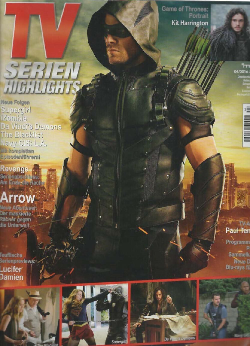 TV Serien Highlights Lehti Saksa 2016 #243 Stephen Amell Kit Harington Alkuperäinen painos
